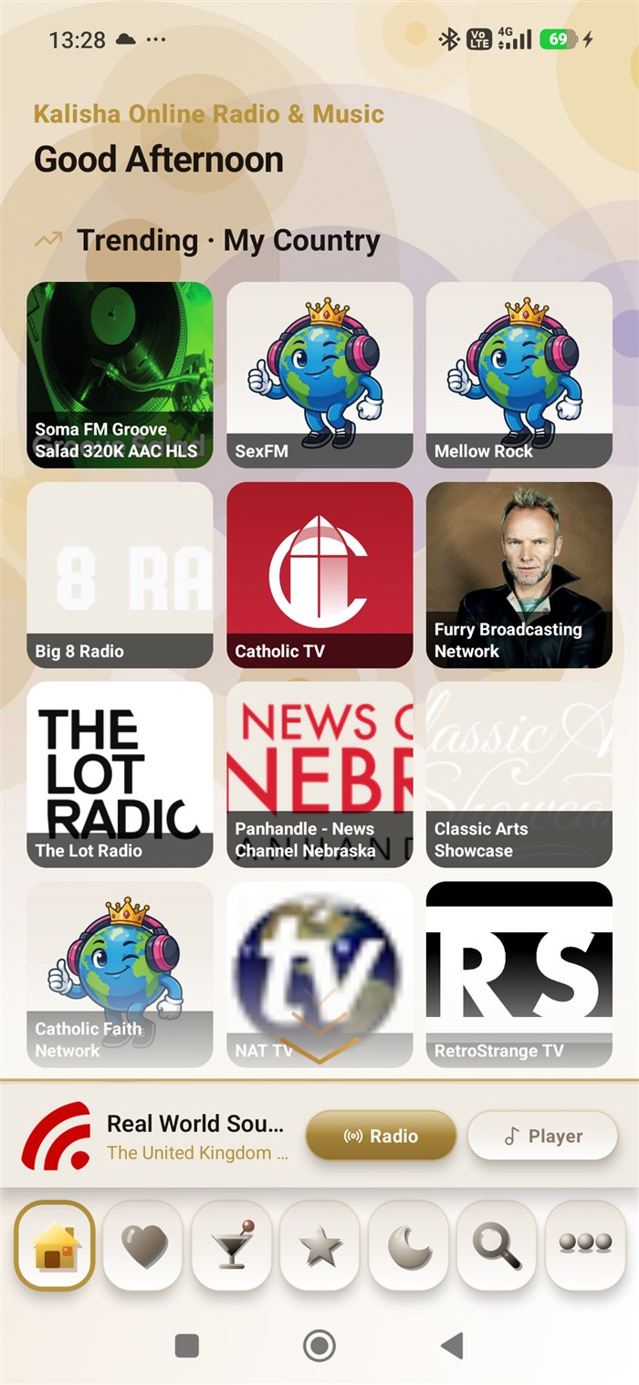 Home screen